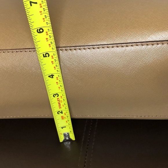 KATE SPADE Tan Leather Two Handle Triple Compartment Expanding Shoulder Bag - Picture 14 of 16